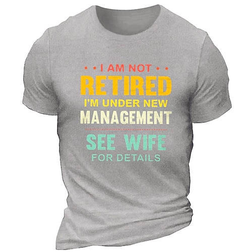Herren Lustiges Ruhestands T-Shirt 'Nicht im Ruhestand unter neuer Leitung (Frau)' Grafik Shirt für Ehemann Familienhumor Image