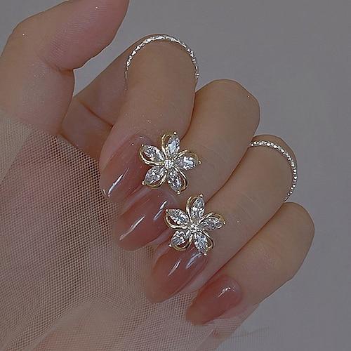 Ohrstecker Klassisch Blume Ohrringe Schmuck Gold Für Hochzeit Party Täglich
