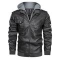 Herren Lederjacke Kunstlederjacke Motorrad Jacke Motorradjacke Outdoor Freizeitskleidung Wasserdicht Windundurchlässig Full Zip Moderner Stil Herbst Winter Feste Farbe Brautkleider schlicht ohne