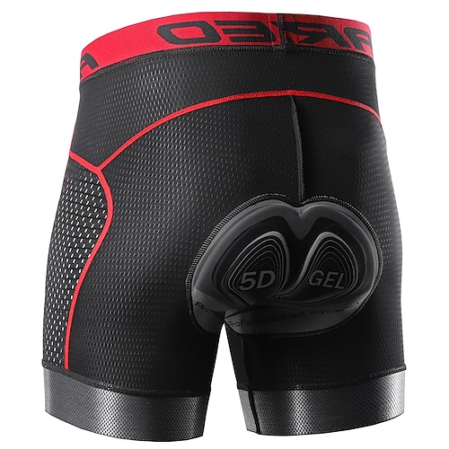 Herren Einfarbig Fahrrad Unterwäsche Fahhrad Gepolsterte Shorts / Chamois Unterteile Rennpassform Straßenradsport Sport Schnelltrocknend Weich Elastisch Schweißableitend Grau / Rot Schwarz Schwarz Image