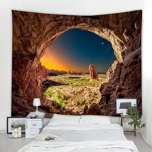 Ozeanwelle Höhle Wandteppich Kunstdekor Decke Vorhang Picknick Tischdecke hängend Zuhause Schlafzimmer Wohnzimmer Wohnheim Dekoration Natur Landschaft Meer Wandtuch XXL Natur Image