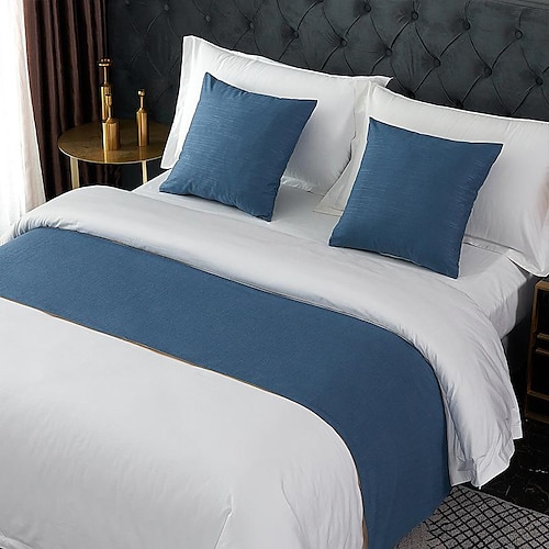 Bettläufer Bettschal, dekorativer Bettschal für Zuhause, Hotel, Tagesdecken, Schals, Schutz, moderner, solider Bettläufer für den Fuß des Betts, Zuhause, Schlafzimmer, Bettwäsche, Dekoration Image