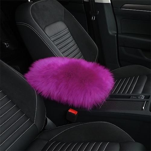 Auto Mittelkonsole Abdeckung Polster Universal echtes Schafsfell Autositzarmlehne Abdeckung flauschiger Schutz