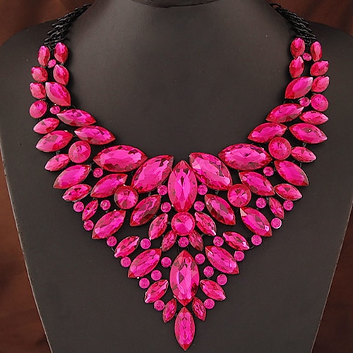 1pc Aussage Halskette Kristall Halskette für Frauen Hochzeit Party Abend Legierung Retro Alphabet Form kostbare Image