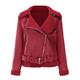 Damen Winterjacke Fleecejacke Lederjacke Kunstlederjacke warm halten B¨¹ro Freizeitskleidung Casual Zip Tasche Mit Gürtel Reisverschluss Kargen Plüsch Klassisch Brautkleider schlicht Feste Farbe