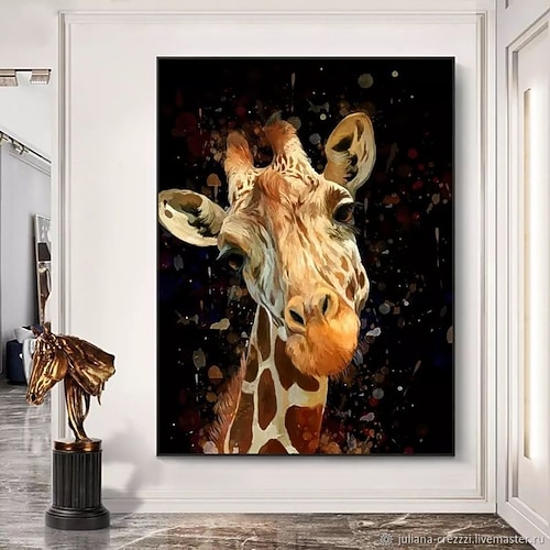 Giraffen-Graffiti-Wandkunst-Leinwandbilder auf der Wandkunstposter und -drucke Tiere moderne Bilder für Kinderzimmerdekoration Image