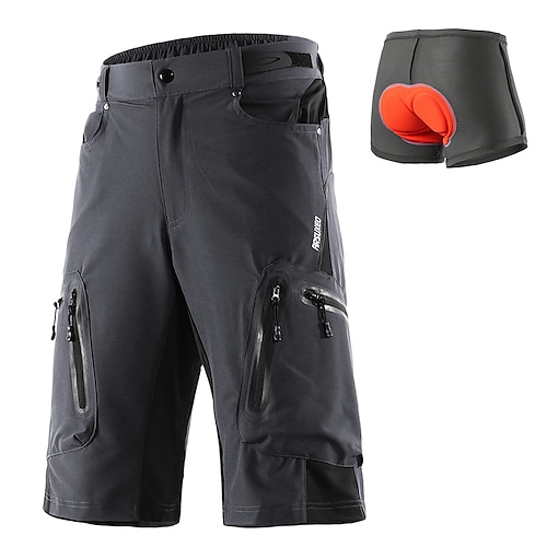 Arsuxeo Herren MTB-Fahrradhose Fahrradshorts Fahhrad Shorts Hosen Bequeme Passform Sommer Mountainbike MTB Straßenradsport Sport 3D-Polster Schnelltrocknend Wasserdichter Reißverschluß Reflektierende Image