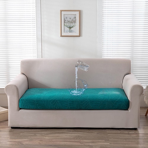 Stretch-Sofa-Sitzkissenbezug, Schonbezug, burgunderfarben, magischer Sofabezug, Couch-Sessel, Loveseat, 4- oder 3-Sitzer, grau, schwarz, rot, weich, strapazierfähig, waschbar Image