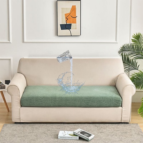 Stretch-Sofa-Sitzkissenbezug, Schonbezug, burgunderfarben, magischer Sofabezug, Couch-Sessel, Loveseat, 4- oder 3-Sitzer, grau, schwarz, rot, weich, strapazierfähig, waschbar Image