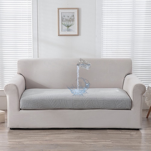 Stretch-Sofa-Sitzkissenbezug, Schonbezug, burgunderfarben, magischer Sofabezug, Couch-Sessel, Loveseat, 4- oder 3-Sitzer, grau, schwarz, rot, weich, strapazierfähig, waschbar Image