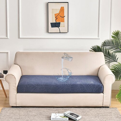 Stretch-Sofa-Sitzkissenbezug, Schonbezug, burgunderfarben, magischer Sofabezug, Couch-Sessel, Loveseat, 4- oder 3-Sitzer, grau, schwarz, rot, weich, strapazierfähig, waschbar Image