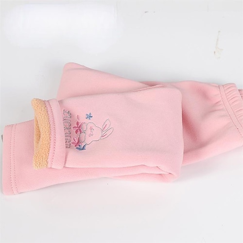 Kinder Mädchen Leggings Einfarbig Niedlich Bestickt Outdoor 7-13 Jahre Frühling Schwarz Rosa Hellgrau Image