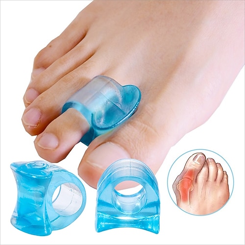 1 Paar blaues weiches Silikongel Zehentrenner Hallux Valgus Bunion Spacer Daumenkorrektor Fußpflegewerkzeug Image