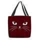 Damen Stoffbeutel Schultertasche Leinentragetasche Polyester Outdoor Einkauf Täglich Bedruckt Hohe Kapazität Klappbar Leichtgewichtig Katze Zeichen Wein Schwarz Blau