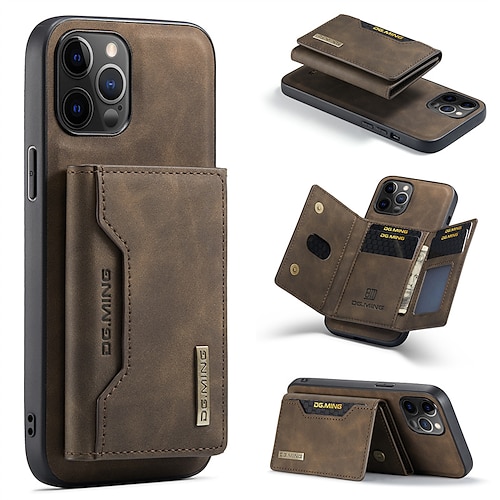 Handy Hülle Handyhüllen Für iPhone 17 Pro Max 17 Air 16 15 14 Pro Max Plus 16e 13 12 11 Pro Max Mini Brieftaschenhülle Mit Ständer Magnetisch Kartenfach Einfarbig PU-Leder Image