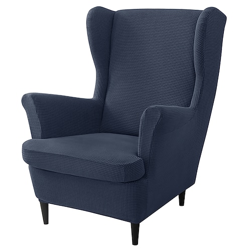 Stretch-Bezug für Ohrensessel, burgunderfarben, Ohrensessel-Schonbezüge mit Sitzkissenbezug, Spandex-Jacquard-Bezüge für Ohrensessel von Ikea Strandmon Image