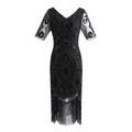 Brüllen 20s 1920s Cocktailkleid Vintage-Kleid Flapper Kleid Kleid Partykostüm Maskerade Ballkleid Der große Gatsby Charleston Damen Pailletten Quaste Spitze Hochzeit Party kleid hochzeitsgast Kleid