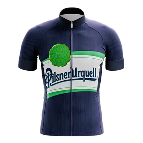 Herren Radtrikot Farbblock Kurzarm Fahhrad Trikot Oberteil mit 3 Gesäßtaschen Mountainbike MTB Straßenradsport Schnelltrocknend Reflektierende Streifen Rückentasche Feuchtigkeitsableitend Sport Rot Image