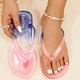 Damen Flip Flops Strandpantoffeln Sommergarten Clogs Gelees Schuhe Heim Strand Farbblock Tarnfarben Sommer Flacher Absatz Runde Zehe Urlaub Brautkleider schlicht EVA T-Riemen Gelb Pink Blau