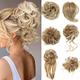 6 Packungen Messy Bun Haarteile für Frauen, Haarknoten, Haarteil, Pferdeschwänze, Haarverlängerungen, Pferdeschwanzverlängerung für Frauen, Mix Blonde 27/613