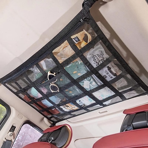 Auto-Decken-Cargo-Netz-Organizer doppellagiges Mesh-Dachlager verbesserte Tragfähigkeit für Auto Lkw SUV langlebig und sicher