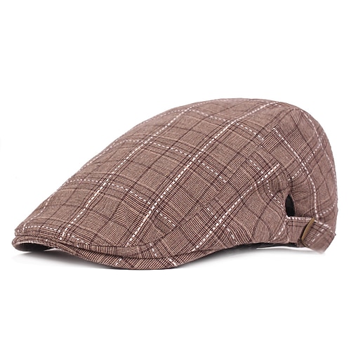 Herren Schiebermütze Blau Hell Gray Baumwolle Einfach 1920er Jahre Mode Party / Abend Streifen und Plaid Bequem Image