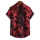 Herren Hemd Hawaiihemd Sommerhemd Grafik-Shirt Blätter Umlegekragen Weiss rot Gelb Rote Blau Grau Outdoor Strasse Kurzarm Button-Down Bedruckt Bekleidung Baumwolle Modisch Designer Brautkleider