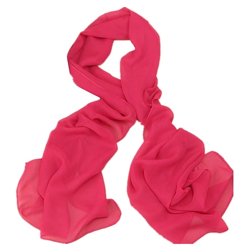 Damen Chiffon-Schals Partyabend Strasse Alltagskleidung Wein Schwarz Rosa Schal Einfarbig / Basic / Winter / Frühling / Sommer / Vintage Image