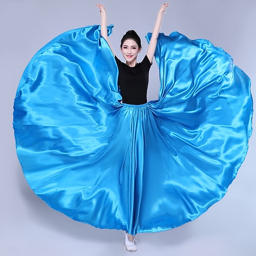 Bauchtanz Latein-Tanz Für den Ballsaal Röcke Pure Farbe Damen Leistung Party Hoch POLY Image