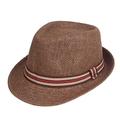 Herren Strohhut Sonnenhut Fedora-Trilby-Hut Schwarz Braun Polyester Geflochten Strassenmode Stilvoll 1920er Jahre Mode Täglich Outdoorbekleidung Festtage Glatt Sonnenschutz Atmungsaktivität