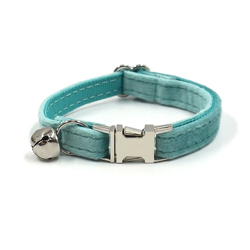Seegrünes Katzenhalsband aus Samt, niedlicher beschrifteter Katzenhalsbandbogen est für Instagram-Glocken-Katzenhalsband Image