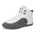 Herren Sportschuhe Sportlicher Look Hochgeschnittene Turnschuhe Basketball Schuhe Brautkleider schlicht Täglich PU Atmungsaktiv Rutschfest Tragen Sie Beweis Schnürsenkel Schwarz und weiss Schwarz