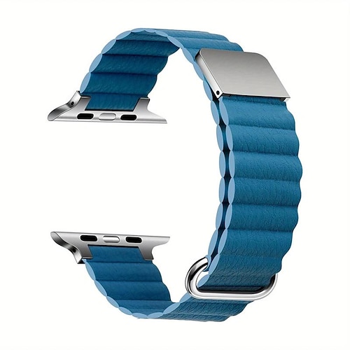 Kompatibel mit Apple Watch Armband 38mm 40mm 41mm 42mm 44mm 45mm 49mm Metallverschluss Frauen Männer Leder Ersatzarmband für iwatch Ultra 2 Series 9 8 7 SE 6 5 4 3 2 1 Image