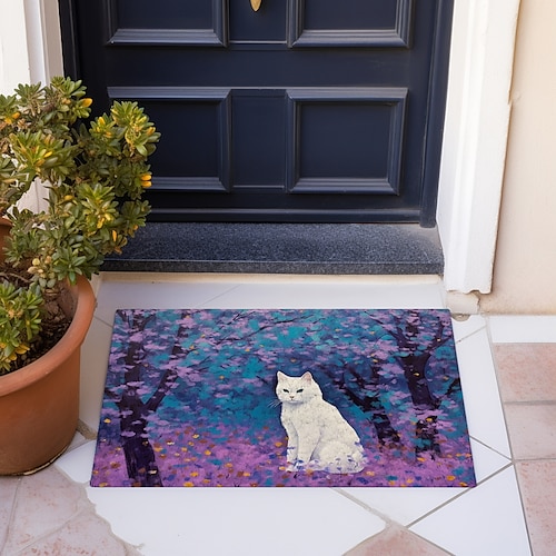 Malerei Katze Fußmatte Fußmatten waschbare Teppiche Küchenmatte rutschfester ölbeständiger Teppich Indoor Outdoor Matte Schlafzimmer Dekor Badezimmer Matte Eingangsteppich Image