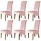 6 Stück Stretch-Stuhlhussen für Esszimmerstühle, Burgunderrot, XL/Übergröße, Spandex, hohe Rückenlehne, großer Samt-Stuhlbezug, Schonbezug für Hochzeit, Esszimmer, Küche, Hotel, Tisch, Bankett