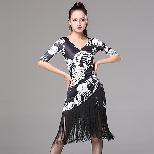 Sportkleidung Kleid Print Quaste Einfarbig Damen Ausbildung Leistung Halbe Ärmel Hoch Milchfieber Image