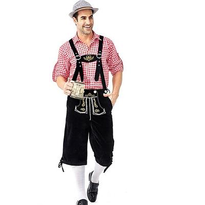 Karneval Oktoberfestbier Kostüm Bluse / Hemd Partykostüm Lederhosen Bayerisch Bayerisch Deutsch München Wiesn Herren Stoff im traditionellen Stil Bluse Hose Image