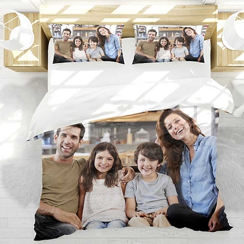 Personalisierte Foto-Bettwäsche Bettbezug Beste Abschlussgeschenk Bedrucktes Bettwäsche-Set Maßanfertigung Schlafzimmer Feiertagsgeschenk für Freunde Liebende Image