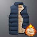 Herren Winterweste Fleece dicke Jacke warmer Mantel wattierte Daunenweste Fleece gefütterte Jacke hochwarmer Plüsch Stehkragen Weste tägliches Tragen tolle leichte Reise Cargo Safari Fotoweste