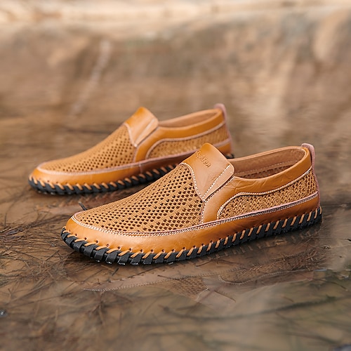 Atmungsaktive Schlupfschuhe aus Mesh für Herren – strapazierfähige, wasserdichte Freizeit-Halbschuhe für Komfort im Freien und im Alltag Image