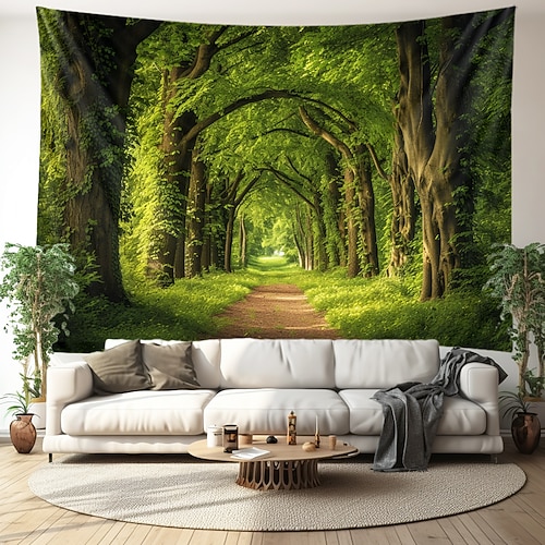 Waldbäume Landschaft hängende Wandteppich-Wandkunst, große Wandteppich-Wanddekoration, Fotografie-Hintergrund, Decke, Vorhang, Zuhause, Schlafzimmer, Wohnzimmer, Dekoration Wandtuch XXL Natur Image