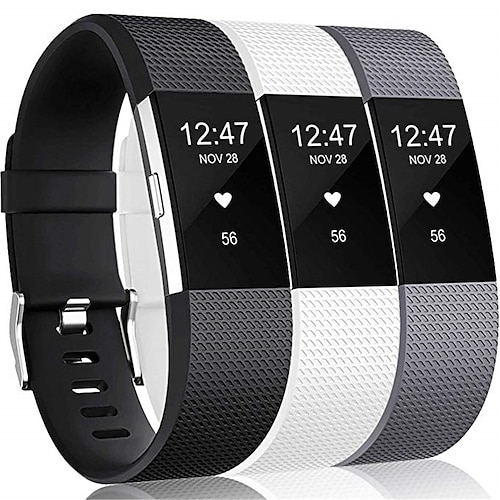 3 Stücke Smartwatch-Band für Fitbit Charge 2 Silikon Smartwatch Gurt Weich Atmungsaktiv Sportarmband Ersatz Armband Image