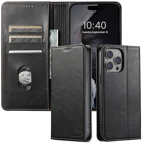 Handy Hülle Handyhüllen Für iPhone 16 15 14 Pro Max Plus 13 12 11 Pro Max Brieftaschenhülle Flip-Cover Magnetisch Reisverschluss Vollschutz TPU PU-Leder Image