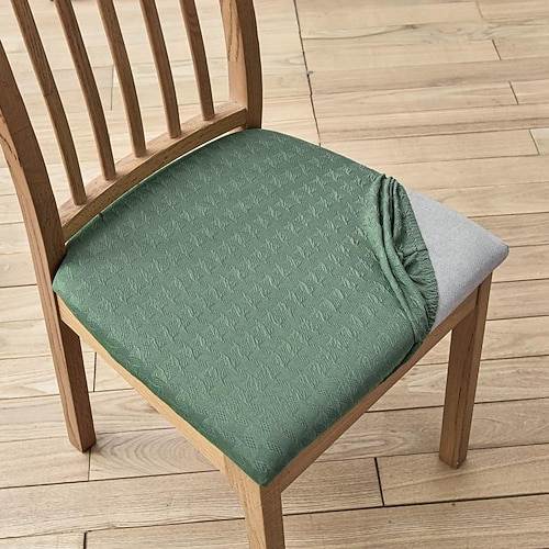 Sitzbezüge für Esszimmer, burgunderfarben, Stretch-Stuhlsitzbezug, elastischer schwarzer Stuhlschutz für Esszimmer, Party, Hotel, Hochzeit, weich, abnehmbar, waschbar Image