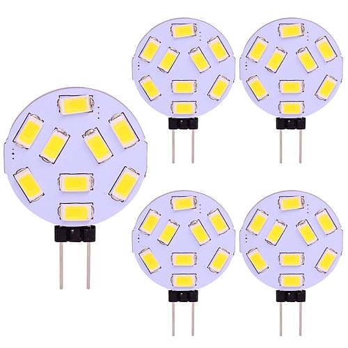 led rund bereich lampe birne 5 stücke g4 15 leds 5730 smd 12v - 24v dc ac weiß warm kalt weiß Image