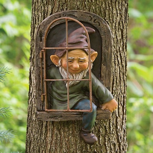Mini Garten Handwerk Dekoration Gnome verlassen das Fenster wunderliche Baumskulptur Gartendekoration Gartenzwerg Outdoor Ornament