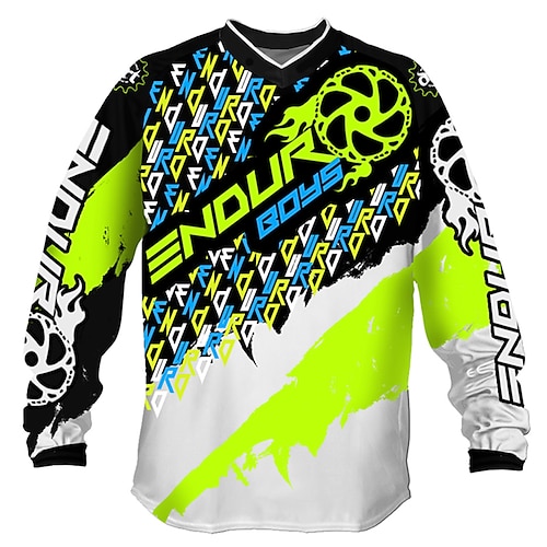 Herren Radtrikot Downhill-Trikot Fahrradtrikot Tiermotiv Kuh Gemustert Langarm Fahhrad Trikot Oberteil mit 3 Gesäßtaschen Mountainbike MTB Straßenradsport UV-beständig Schnelltrocknend Rückentasche Image