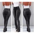 damen mode jeans schlaghose weites bein schlitz ausgeschnitten bodenlang hose lässig wochenende mikro-elastisch uni komfort dunkelblau 2xl