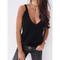 Damen Tank Top Spitzenreiter ausgehen Konzertoberteile Schwarz Weiß Gelb Glatt Ärmellos Casual Täglich Basic Brautkleider schlicht V Ausschnitt Standard S