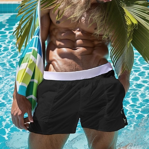 Herren Badeshorts Badehose Einfarbig Transparent Mit Taschen Ultraleicht (UL) Schnelltrocknend Bequem Boardshorts Badeanzug Surfen Strand Wassersport Sommer Image